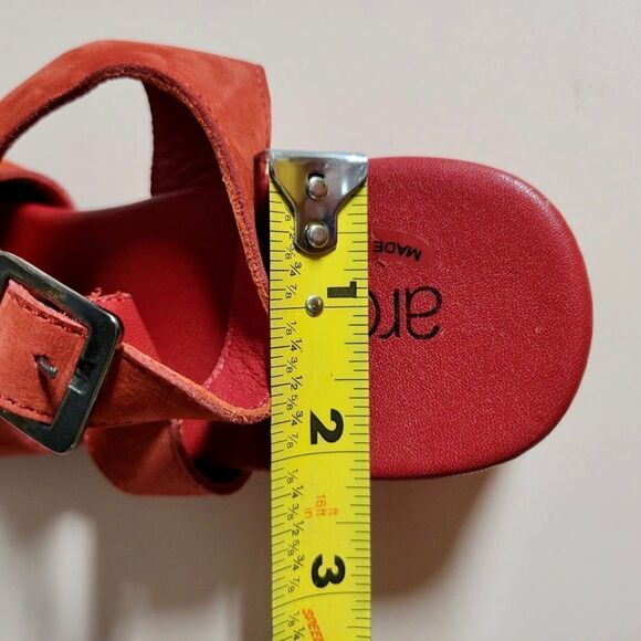 Arche Open Toe Slingback Wedge Red Sandals Size 40 - Picture 12 of 13